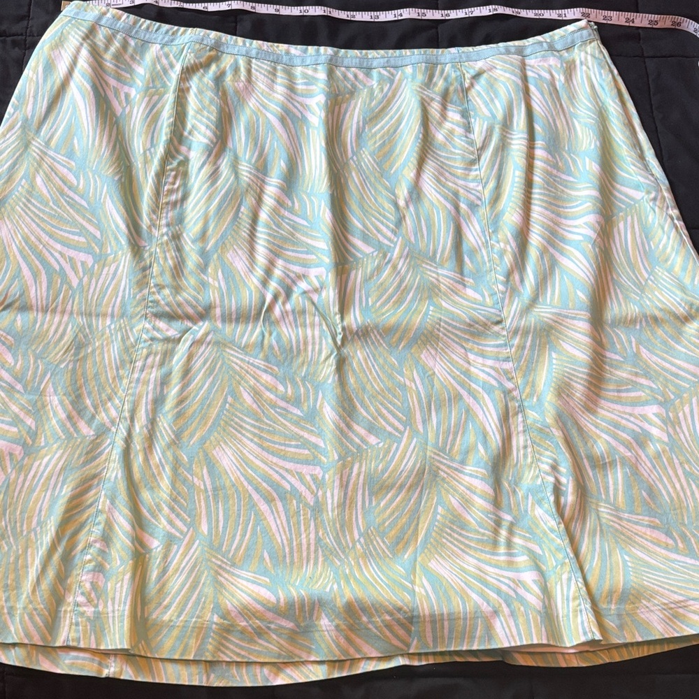 Talbots Woman 22w Pastel Leaf Print Women's Skirt